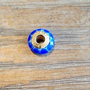 Pandora 14 carat Gold and Blue Murano Glass bead. Retired.